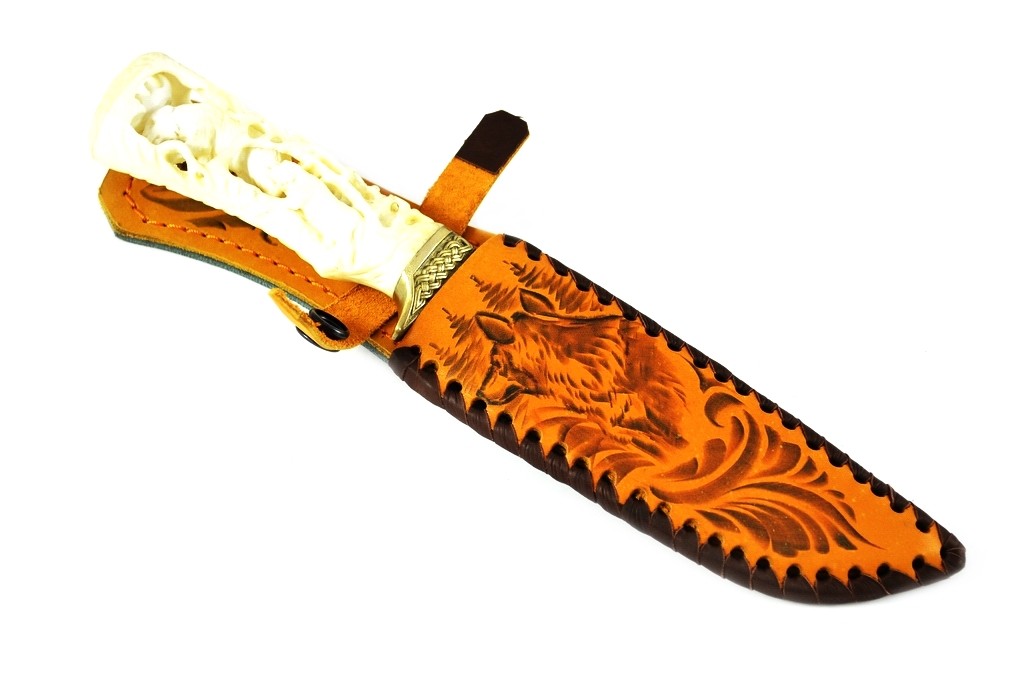 Нож Близнец дам. сталь литье кость