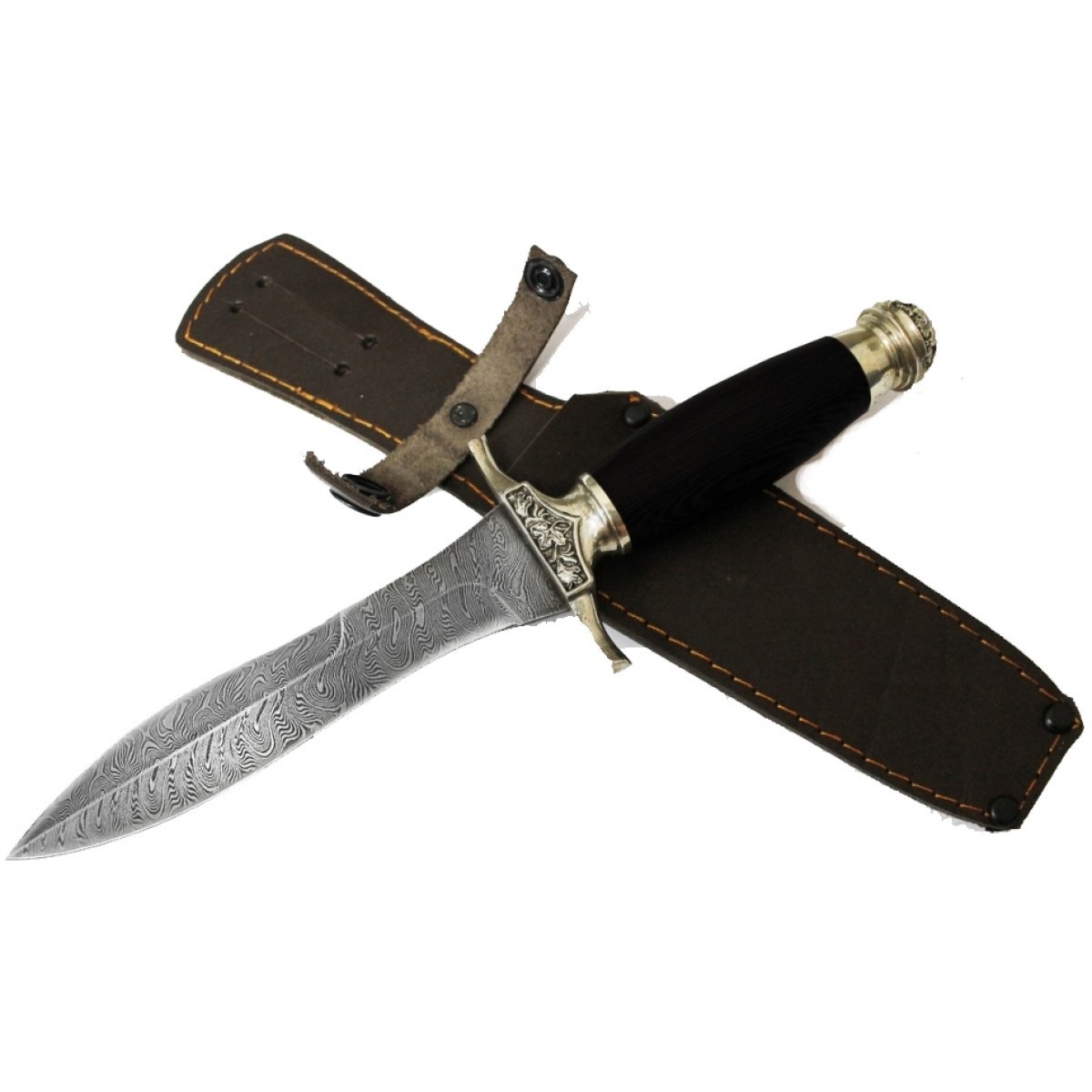 Нож Адмирал дам. сталь литье черное дерево