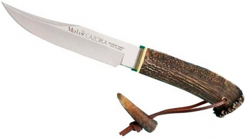 Нож "Трофей" (рук. крона рога оленя, кож.ножны)