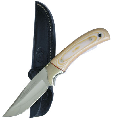 Нож "Setter" (никел.болстер, рук.кост.микарта, кож.ножны)